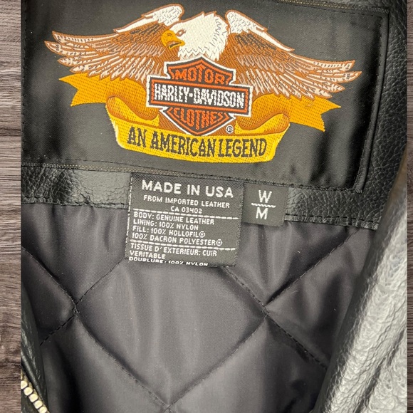 Harley Davidson Women's Heavy Leather Western Fringe Jacket Medium Made In USA - Picture 5 of 11